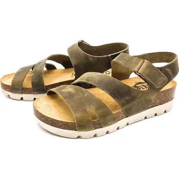 Dámské sandále Dámské kožené sandálky 355890 APURE KAKI Plakton khaki Barva: kaki, Velikost: 38