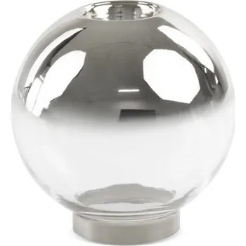 Svícen Skleněný svícen Zoja stříbrný 10 cm