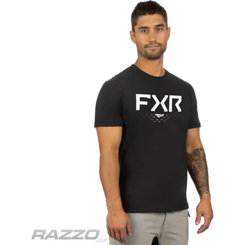 Pánské tričko Pánské tričko FXR Moto Premium T-Shirt Black White XXXL