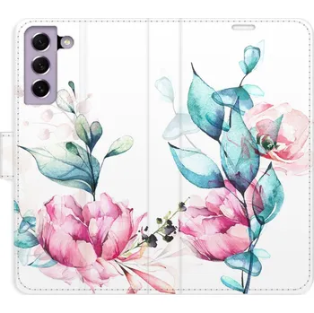 Pouzdro na mobilní telefon Flip pouzdro iSaprio - Samsung Galaxy S21 FE 5G - Beautiful Flower - kapsičky na karty (Knížkový flip kryt, obal, pouzdro iSaprio na mobil Samsung Galaxy S21 FE 5G - Beautiful Flower - 360° ochrana telefonu, přihrádka na karty a hotovost, funkce stojánku,