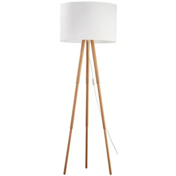 TK Lighting Tokyo stojací lampa 1xE27 15W bílá/borovice