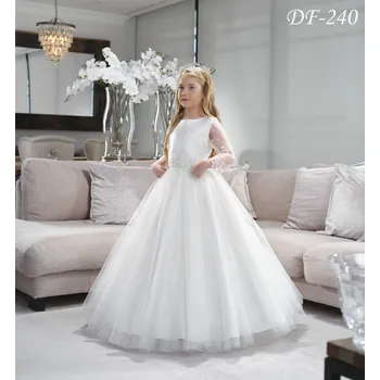 Dívčí šaty Dětské princeznovské šaty pro družičku DF-240 Barva: ivory, Vybraná velikost: velikost 158