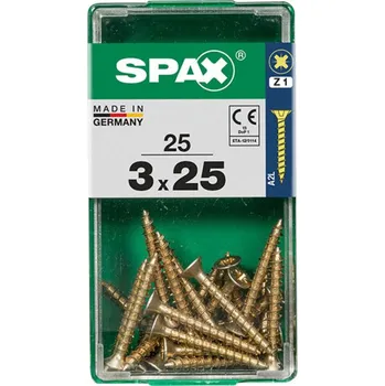 Vrut SPAX Vrut 3x25, zápustná hlava, PZ, YELLOX, 25 ks (S)