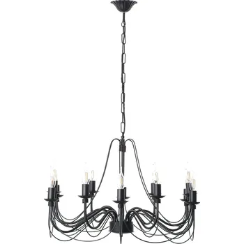 Light for home - Závěsný lustr v černém matném provedení 30306 "Isabella", 12x40W, E14, Černá