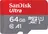 SanDisk Ultra microSDXC 64 GB UHS-I U1 A1 140 MB/s + SD adaptér, 64 GB