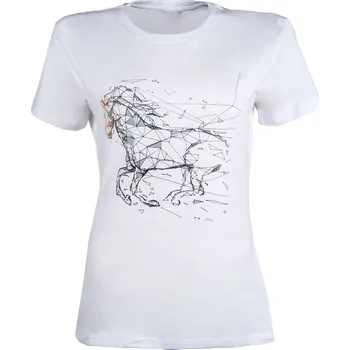 Dámské tričko HKM Triko Geometrical Horse HKM, dámské, bílé XL