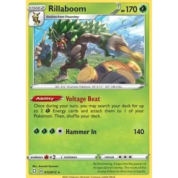 Sběratelská karetní hra Pokémon SHF 013/072 Rillaboom - Shining Fates Stav: Near Mint, Verze: HOLO