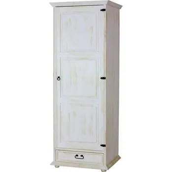 Komoda Skříň WHITE HOME Slim SZY102 s policemi Barevné provedení: Antická bílá - K16