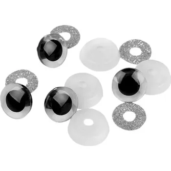 Bezpečnostní oči glitrové Ø25 mm stříbrná - prodej po 2 ks