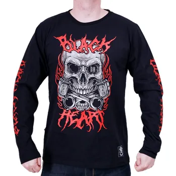 Pánské Triko BLACK HEART METAL HEAD LS Barva: Černá, Velikost: XXL