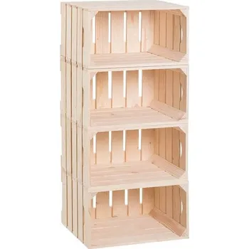 regál Dřevěné bedýnky regál 88 x 40 x 30 cm