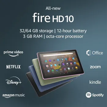 Tablet Amazon Fire HD 10 Plus 32GB, 4GB RAM, 25,6cm, s reklamou - černá - 840080551265