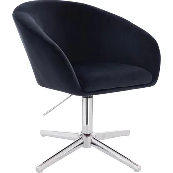 Otočné křeslo Radal velur na stříbrném kříži - černé