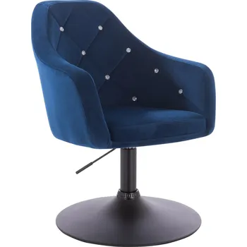 Křeslo Otočné křeslo Hamar Diamonds velur na černém talíři - modré