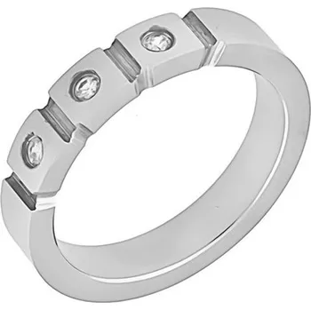 Prsten Ocelový prsten - tři kamínky 54