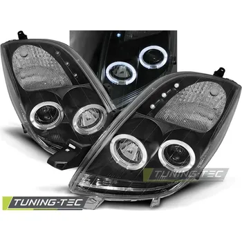 Přední světlomet Tuning-Tec Přední čirá světla Toyota Yaris II (2005 - 2008) - černé - Angel Eyes