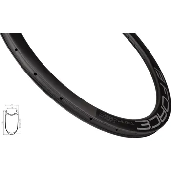 Ráfek na kolo ráfek FORCE siln. plášťový KARBON DISC 50mm, 24děr