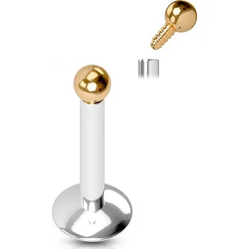 Piercing Šperky4U Piercing do brady 1,2 x 8 mm, zlatá kulička - LB01082RD-1208
