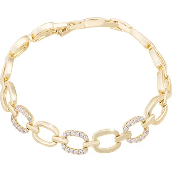 Náramek biju Pozlacený náramek 14k, pletenec ozdobený zirkony 2002197