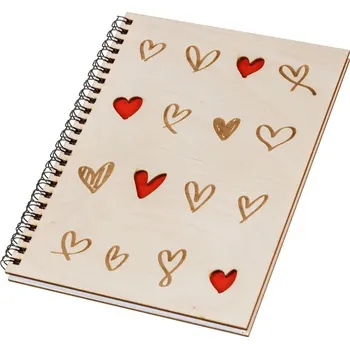 Dřevěná hračka Dřevěný blok A5 - srdíčka