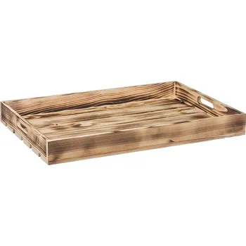 Úložný box Opálená dřevěná bedýnka 56 x 36 x 6 cm