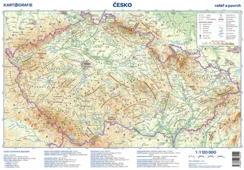 Česko: Reliéf a povrch 1:1 120 000 - Kartografie PRAHA (2022)