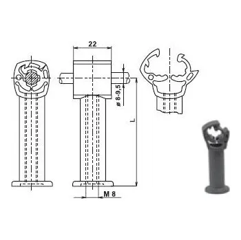 Hromosvod TREMIS Z615 / PV 1p-20 Cu ( plast od fy.OBO ) podpěra vedení do zdiva