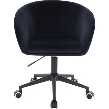 Otočné křeslo Radal velur na černé podstavě s kolečky - černé