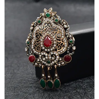 Brož B-TOP Vintage pozlacená brož s kamínky