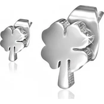 Náušnice Puzetové náušnice – malý Čtyřlístek se stonkem