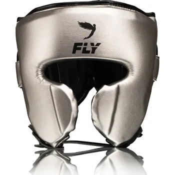 Chránič hlavy na box a bojový sport Boxerská helma Fly KNIGHT X - stříbrná