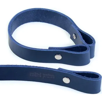 Popruh kožený, 30cm, ruční práce, modrý