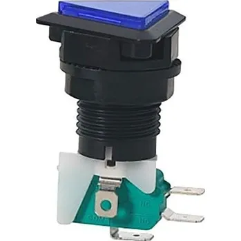 Tlačítko PBS-33, ON-(ON) 1p.250V/10A modré, prosvětlené