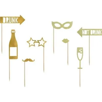 Železářství Rekvizity do fotokoutku, 8ks, zlaté