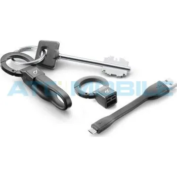 Datový kabel CellularLine KEYCHAIN s přívěskem na klíče, microUSB, černý a zpět 16 Kč s ATC Clubem