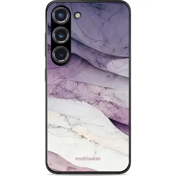 Pouzdro na mobilní telefon Lesklý kryt Mobiwear Glossy - Samsung Galaxy S23 - G028G - Bílý a fialový mramor (Prémiové lesklé pouzdro, obal, kryt Mobiwear Glossy na mobil Samsung Galaxy S23 - G028G - Bílý a fialový mramor, materiál Plast + TPU silikon - krytí po všech stranách,)