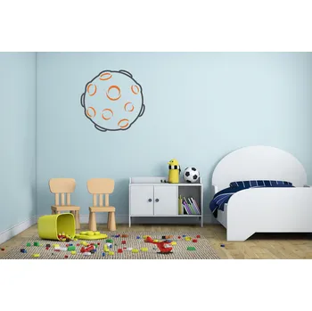 Samolepící dekorace Lepy.cz Samolepka na zeď Vesmír - Planeta Velikost (šířka x výška): 25x25cm, Kombinace barev sety: Světle oranžová + ledová modrá