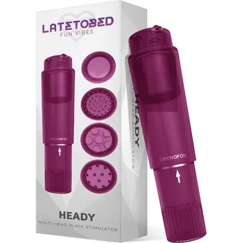 Vibrátor LateToBed Heady Stimulator Multi-Head Purple