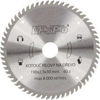 Pilový kotouč MasiPro Kotouč pilový na dřevo, 190x2.5x30mm/24z
