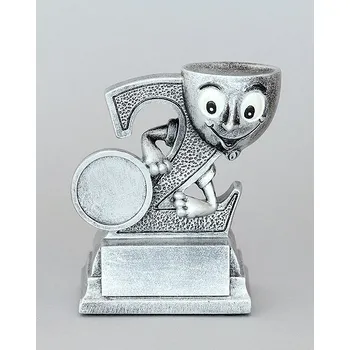 Figura pohárek s číslem - Stříbrná