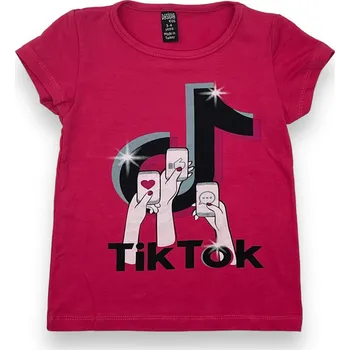 Dívčí tričko Dasilva Dívčí trička s krátkým rukávem TIKTOK 01 Barva: Fuchsiová, Velikost: 98