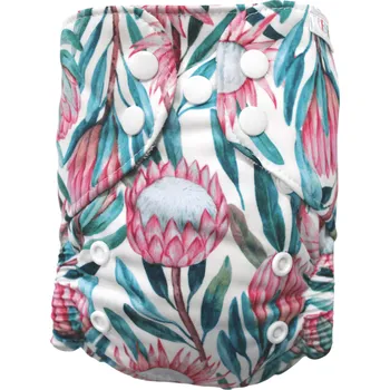 Plenkové kalhoty Breberky BIO Bambusová kapsová plenka (S) - Protea královská PAT