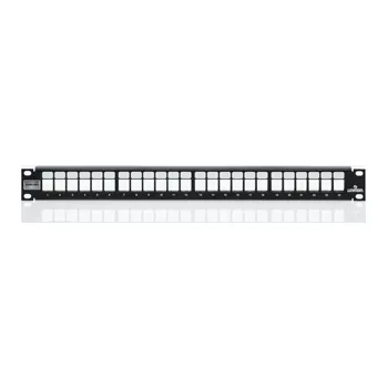 Patch panel 4S255-S24 Patch panel pro 24 STP nebo UTP modulů Leviton QuickPort Atlas-X1 a eXtreme, 1RU, černý