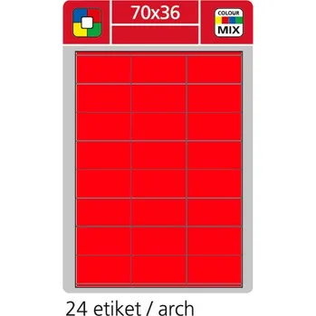 Speciální papír Coveris - etikety A4 lux, 70 x 36 mm červené, 100 archů