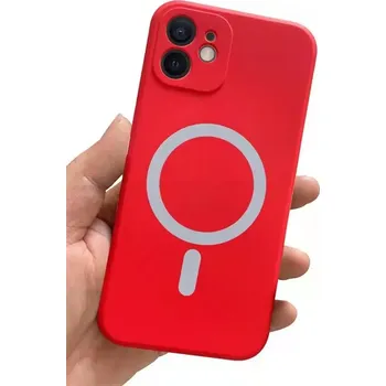 Pouzdro na mobilní telefon Barevný silikonový kryt Magsafe s ochranou fotoaparátu pro iPhone 13 PRO Barva: Červená, Typ: 6