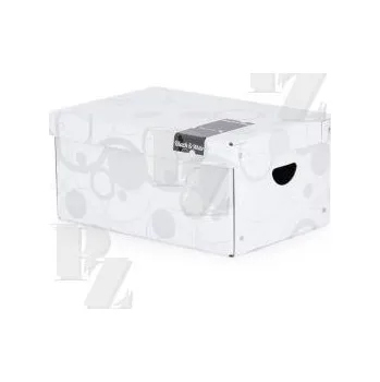 Krabice lamino velká Black and White bílá 7-014, Karton P+P