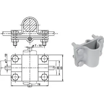 Hromosvod TREMIS V655 / SJ 2 Cu ( měď ) svorka k zemnící tyči