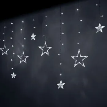 Vánoční dekorace Vánoční osvětlení 138LED STAR LIGHT CURTAIN, studená bílá