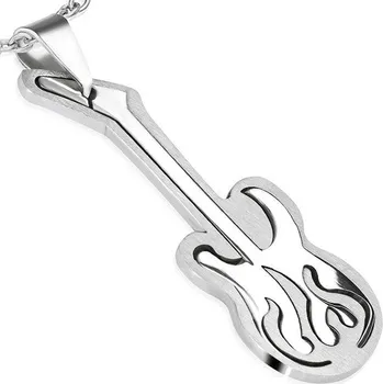 Přívěsek Ocelový přívěsek Kytara s vyřezaným středem