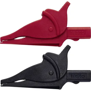 Elektrická zásuvka testo 0590 0008 sada krokosvorek, zásuvka 4 mm, CAT III 600 V, černá, červená